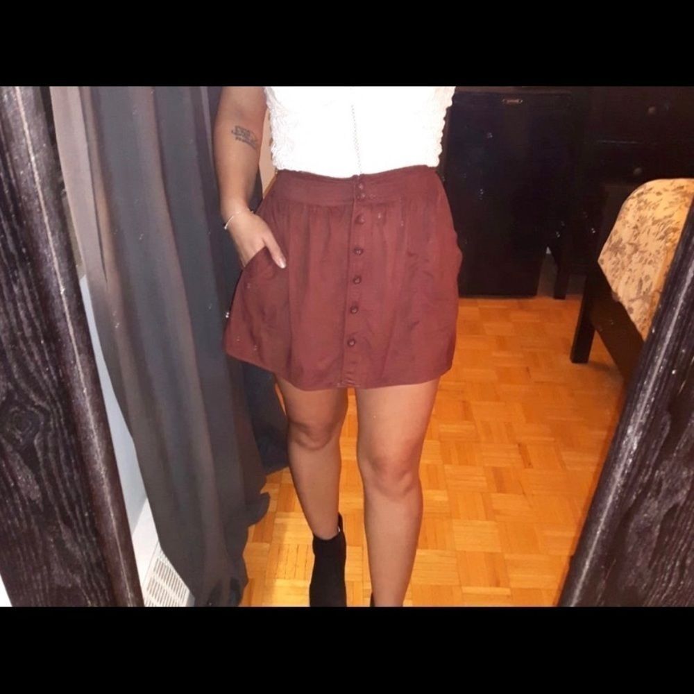Ardene button up suede short skirt